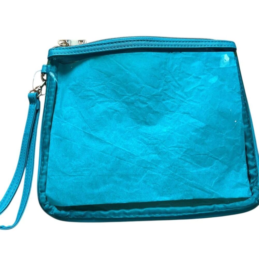 Kipling Blue Wristlet Pouch with Zipper Closure Unisex Casual